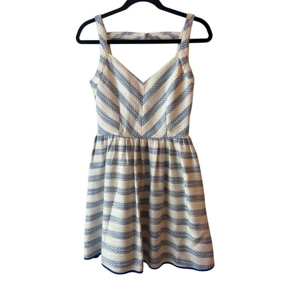 Line & Dot Sky stripe Kelly Dress sz XS fit & flare Revolve beachy nautical part - Picture 3 of 10